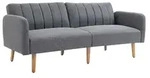 HOMCOM Schlafsofa Klappsofa 2-Sitzer Stoffsofa Sofa mit Schlaffunktion Grau -...