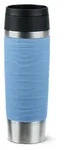 TRAVEL MUG Waves Grande Thermobecher (hellblau/edelstahl, 0,5 Liter) - Blau/Silber