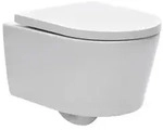 SAT FINE Wand-WC kurz 48 cm mit SoftClose WC-Sitz und TakeOff Funktion, wei&szlig; - Wei&szlig;