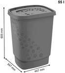 Rotho W&auml;schesammler Flowers, 55 l anthrazit - Grau