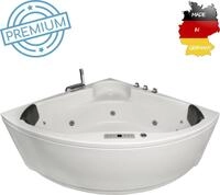 Basera PREMIUM Indoor Eck-Whirlpool Badewanne Futuna 140 x 140 cm mit 21