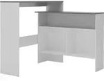 vidaXL Bartisch mit 2 Tischplatten Wei&szlig; und Grau 130 x 40 x 120 cm - Wei&szlig;