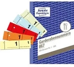 Avery Zweckform 867, Garderobennummern, 5-farbig, A6, 1-500 Abschnitte pro...