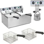 Elektrische Doppelfritteuse TIMER 2x9L - Silber