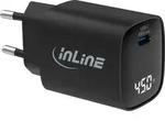 InLine USB PD Netzteil, GaN Ladeger&auml;t, 1-Port, USB-C, 45W, mit Display, Drinnen, AC,