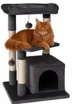 lionto Katzenkratzbaum 75 cm mit H&ouml;hle, Liegebett & Sisalfl&auml;che, kompakt &...