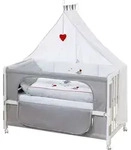 roba Roombed, Babybett 60x120 cm 'Adam & Eule', Beistellbett zum Elternbett,