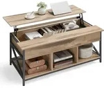 VASAGLE Couchtisch, h&ouml;henverstellbar, versteckter Stauraum, 60 x 120 x (48-62) cm -