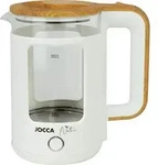 JOCCA Elektrischer Wasserkocher 1,8L, Nature-Line Weiss, 360&deg; Basis,