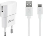 Goobay USB-CTM Ladeset 1 A, Netzteil mit Type-CTM Kabel 1m (Wei&szlig;) - Wei&szlig;