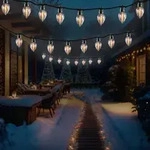 LED Lichterkette mit 8 flackernden Kerzenlampen - Flammeneffekt - L: 3,5m -...