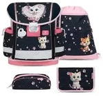 Belmil Classy ergonomisches Schulranzen-Set 4-teilig "Cute Kitten" mit Brustgurt -
