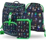 BAAGL Airy Minecraft Rucksack-Set 3tlg: Rucksack, Federm&auml;ppchen, Turnbeutel -