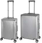 Travelhouse Tokyo - 2er Reisekoffer Set S+M - Aluminium Hartschale Silber - Silber