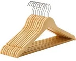 SONGMICS Kleiderb&uuml;gel aus Holz, 10er Set, Anzugb&uuml;gel aus Massivholz,...