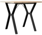 vidaXL Esstisch Y-Gestell 80x80x75,5 cm Massivholz Kiefer & Stahl - Braun
