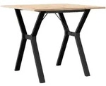 vidaXL Esstisch Y-Gestell 90x90x75 cm Massivholz Kiefer und Stahl - Braun