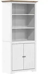 vidaXL B&uuml;cherregal BODO Wei&szlig; und Braun 82x40x173 cm Massivholz Kiefer -...