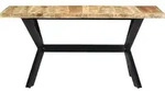 vidaXL Esstisch 160x80x75 cm Raues Mangoholz - Braun