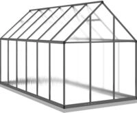 vidaXL Gew&auml;chshaus mit Fundamentrahmen Anthrazit 334x169x202 cm Alu