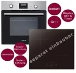 Einbau Herdset Backofen Umluft Timer autarkes Induktionskochfeld 60 cm...