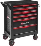 EINHELL Werkstattwagen leer, 6 Schubladen, Werkzeugwagen, (4 flache, 2 - Schwarz