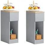 SoBuy 2er Set Nachttisch schmal Nachtschrank Beistelltisch mit Schublade und...
