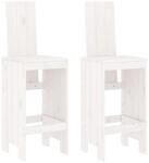 vidaXL Barhocker 2 Stk. Wei&szlig; 40x42x120 cm Massivholz Kiefer