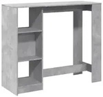 vidaXL Bartisch mit Regal Betongrau 124x46x103,5 cm Holzwerkstoff - Grau