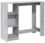 vidaXL Bartisch mit Regal Grau Sonoma 124x46x103,5 cm Holzwerkstoff - Grau