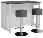 Bartisch-Set Vicco Dominic Anthrazit/Wei&szlig; 116 x 37 cm mit 2 Barhockern, Model...