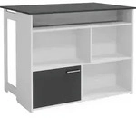 Bartisch Vicco Dominic Anthrazit/Wei&szlig; 116 x 37 cm 4x offene F&auml;cher und 1x T&uuml;r,