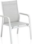 KETTLER Basic Plus Stapelsessel wei&szlig;-matt/hellgrau Aluminium/Outdoorgewebe