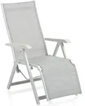 KETTLER Basic Plus Relaxsessel wei&szlig;-matt/hellgrau Aluminium/Outdoorgewebe -