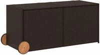 Gartentruhe mit Rollen Braun 283L Poly Rattan