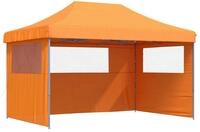 vidaXL Partyzelt Faltbar Pop-Up mit 3 Seitenteilen Orange