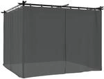 vidaXL Pavillon mit Vorh&auml;ngen Anthrazit 3x3 m Stahl