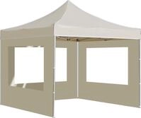 vidaXL Profi-Partyzelt Faltbar mit W&auml;nden Aluminium 3x3 m Creme