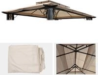 Ersatzbezug f&uuml;r Dach Pergola Pavillon Nisa 4,5x3,5m creme