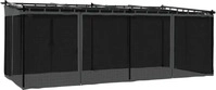 vidaXL 4003915, vidaXL Pavillon mit Netzw&auml;nden Anthrazit 6x3 m Stahl Grau