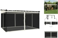 vidaXL 4003911, vidaXL Pavillon mit Netzw&auml;nden Creme 4x3 m Stahl