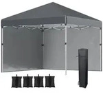 Outsunny Faltpavillon 2,97 x 2,97 m, Pavillon mit Seitenw&auml;nden, Campingzelt mit