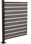 Alu M&uuml;lltonnen-Zaun MCW-K57, Erweiterungselement M&uuml;lltonnenverkleidung, Holzoptik