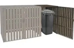 1er WPC-M&uuml;lltonnenverkleidung Erweiterung MCW-J28, M&uuml;lltonnenbox, Metall...