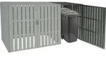 XL 1er-/2er-WPC-M&uuml;lltonnenverkleidung Erweiterung MCW-J28, M&uuml;lltonnenbox, Metall