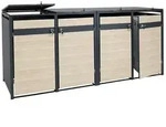 4er M&uuml;lltonnenverkleidung MCW-J82, M&uuml;lltonnenbox, erweiterbar, Metall 100kg,
