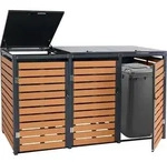 3er M&uuml;lltonnenverkleidung MCW-K14, M&uuml;lltonnenbox M&uuml;lltonnenabdeckung, 119x205x84cm