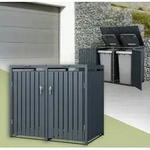 ML-Design M&uuml;lltonnenbox 2er f&uuml;r 2 Tonnen, 240L 132x80x116,3 cm Anthrazit,...
