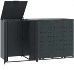 vidaXL M&uuml;lltonnenbox f&uuml;r 3 Tonnen Anthrazit 207x79x117 cm Stahl - Grau