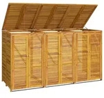 vidaXL M&uuml;lltonnenbox f&uuml;r 3 Tonnen 210x89x117 cm Massivholz Akazie - Braun